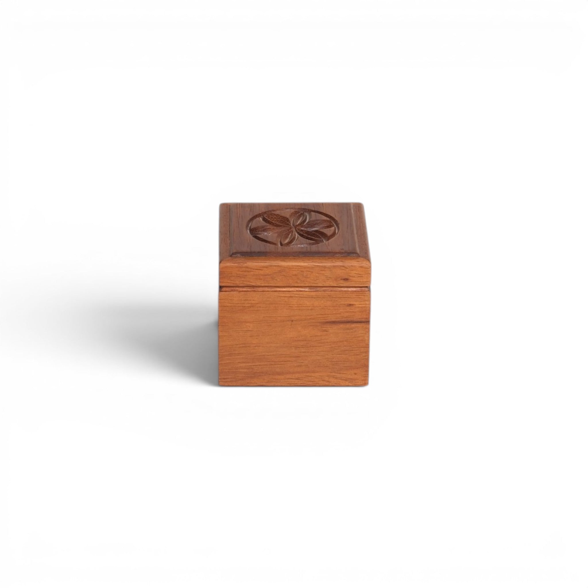 Carved Lid Square Storage Box