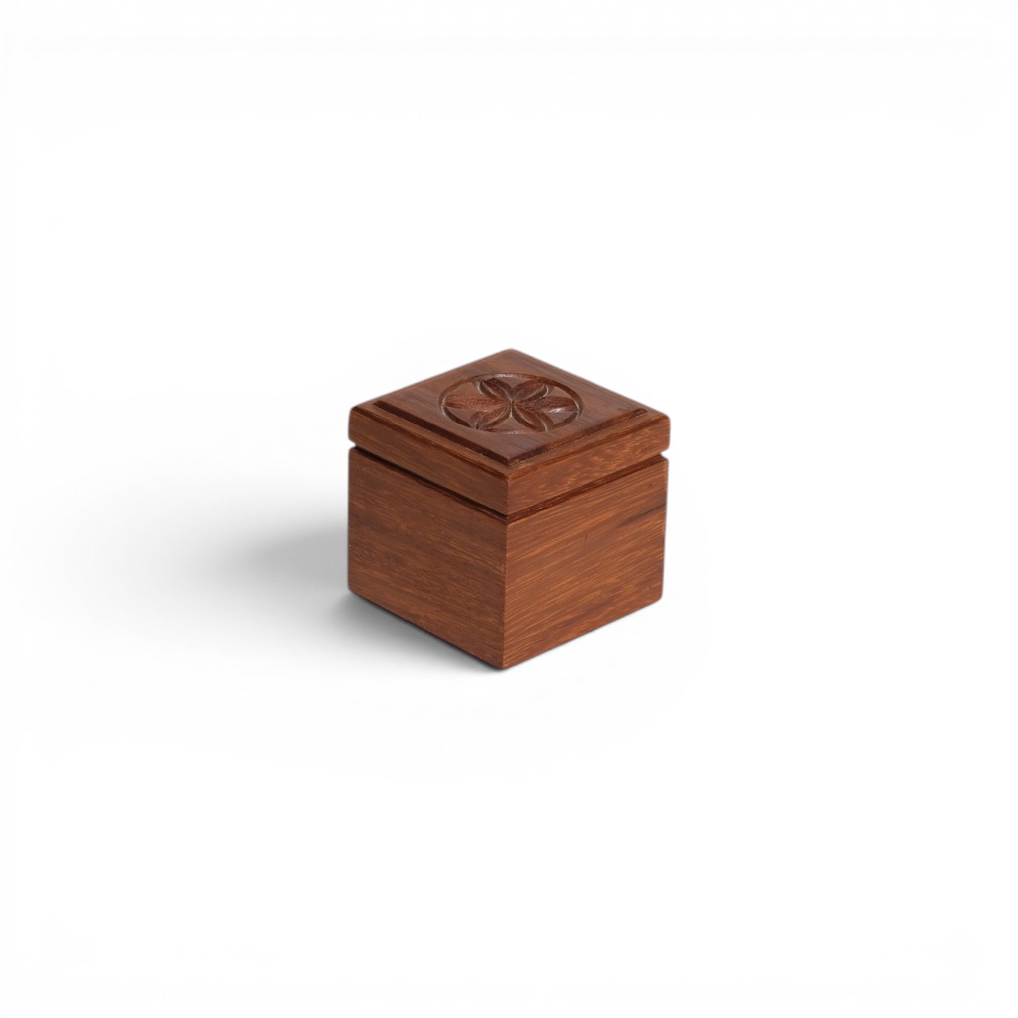 Carved Lid Square Storage Box