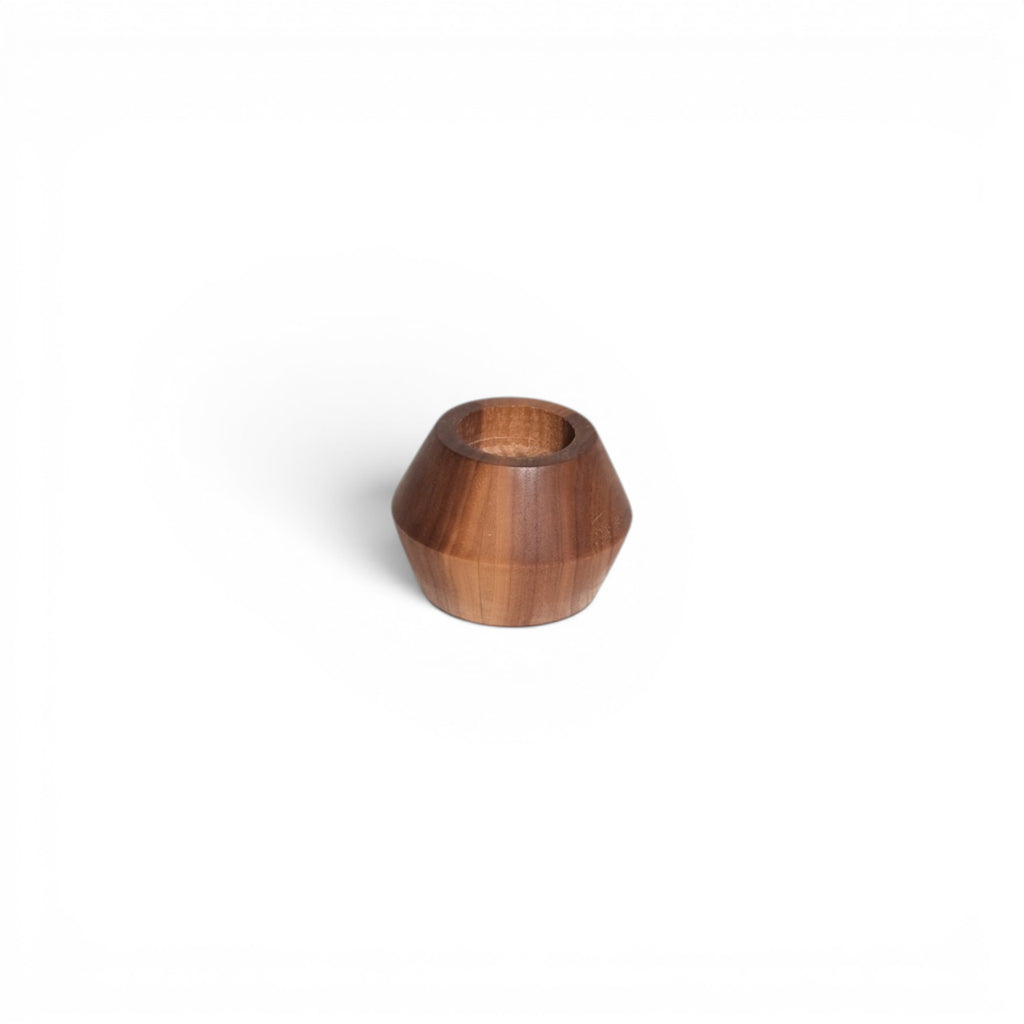 Turned Wooden Candle Holders (Set of Two)