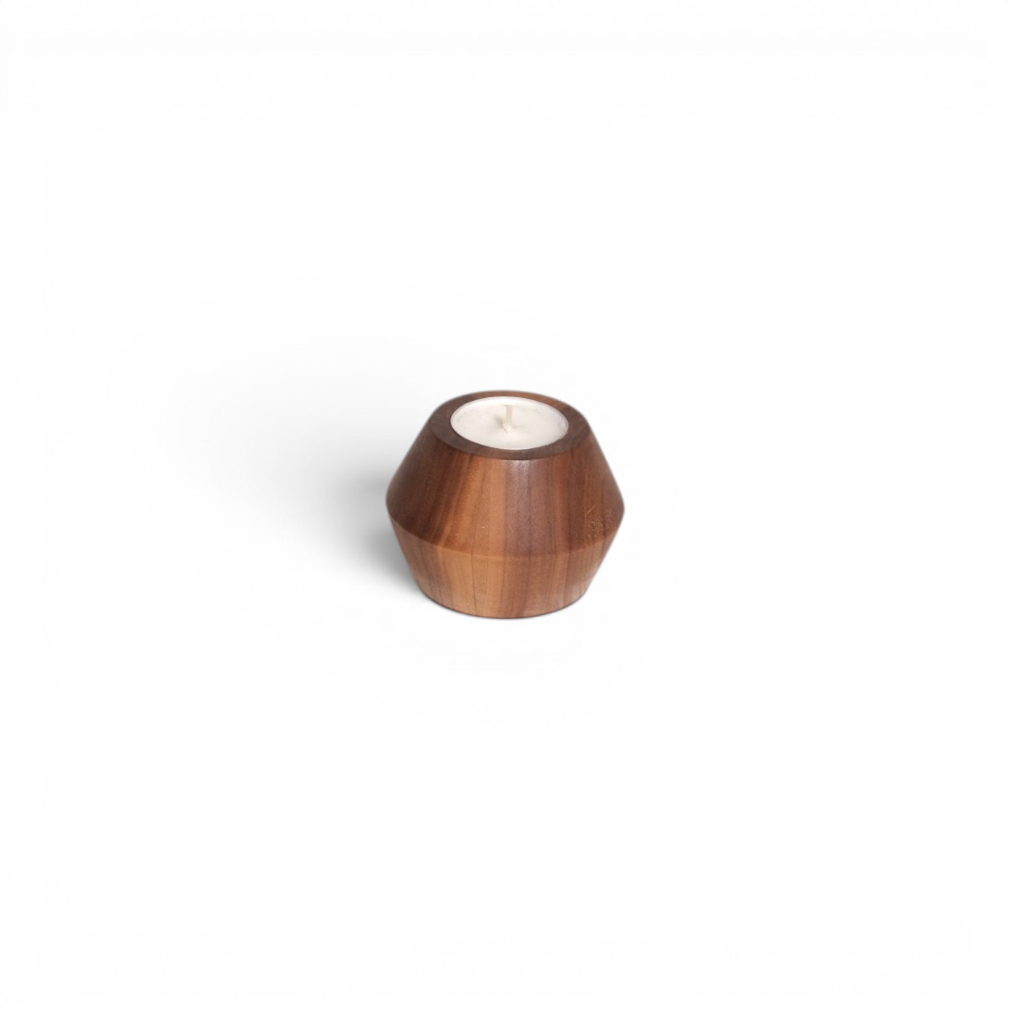 Turned Wooden Candle Holders (Set of Two)