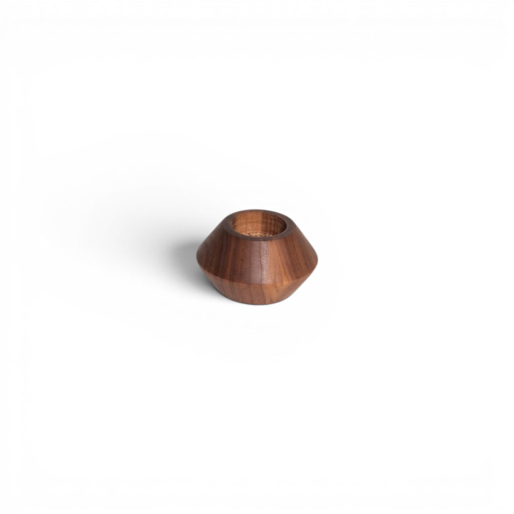 Turned Wooden Candle Holders (Set of Two)