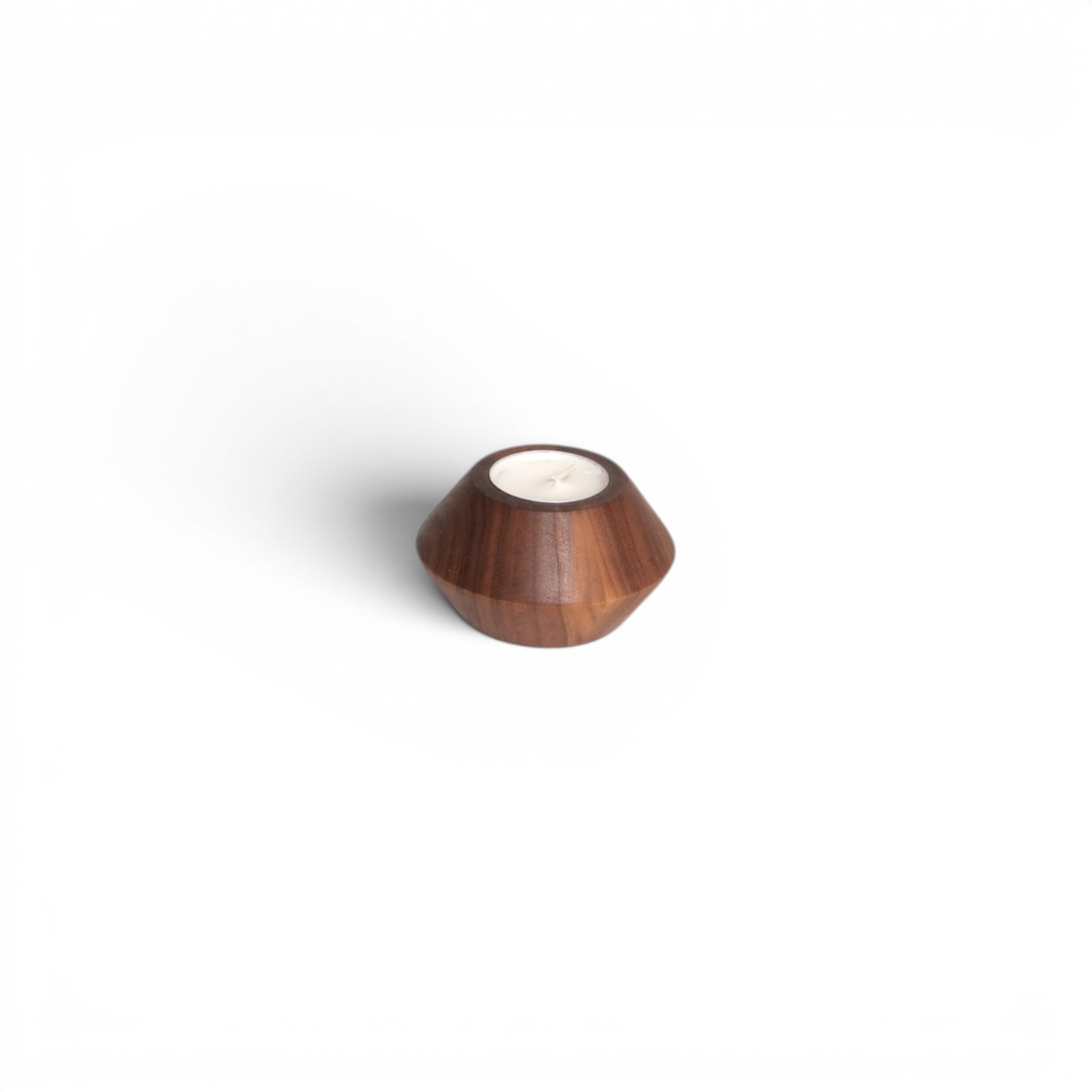 Turned Wooden Candle Holders (Set of Two)