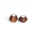 Turned Wooden Candle Holders (Set of Two)