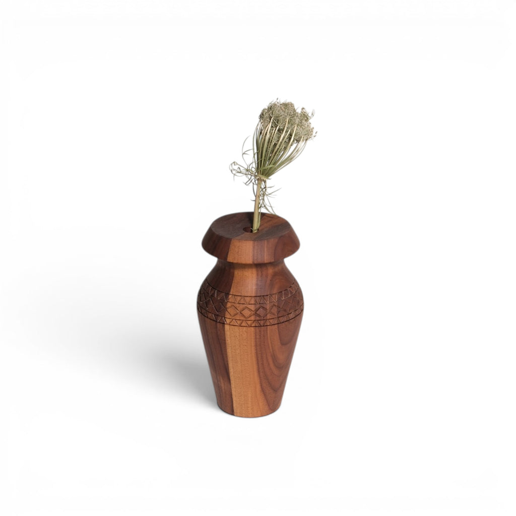 Carved Wooden Vase
