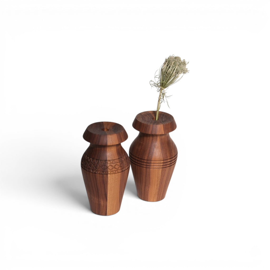 Carved Wooden Vase