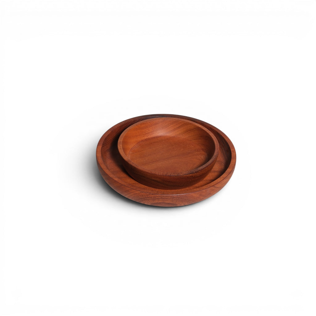 Wooden Turned Plates (Set of Two)