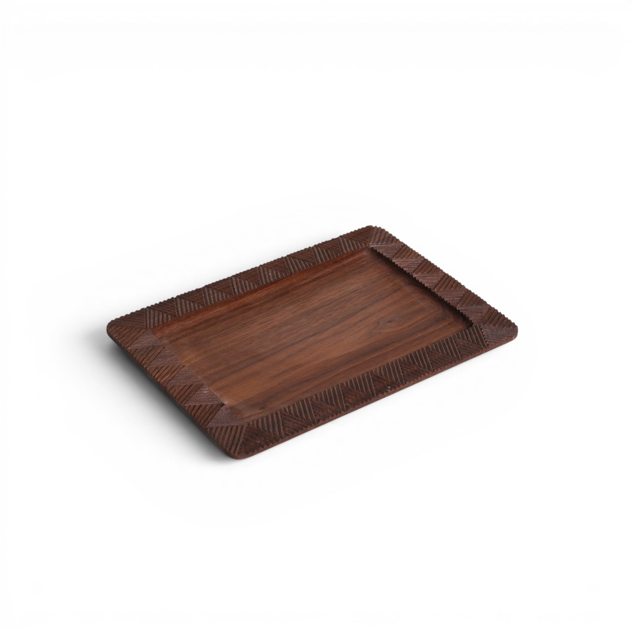 Rectangular Carved Trays (Set of Two)