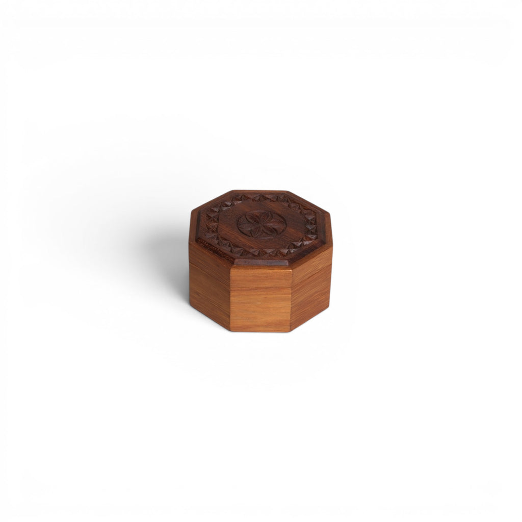 Octagonal Carved Box - Small