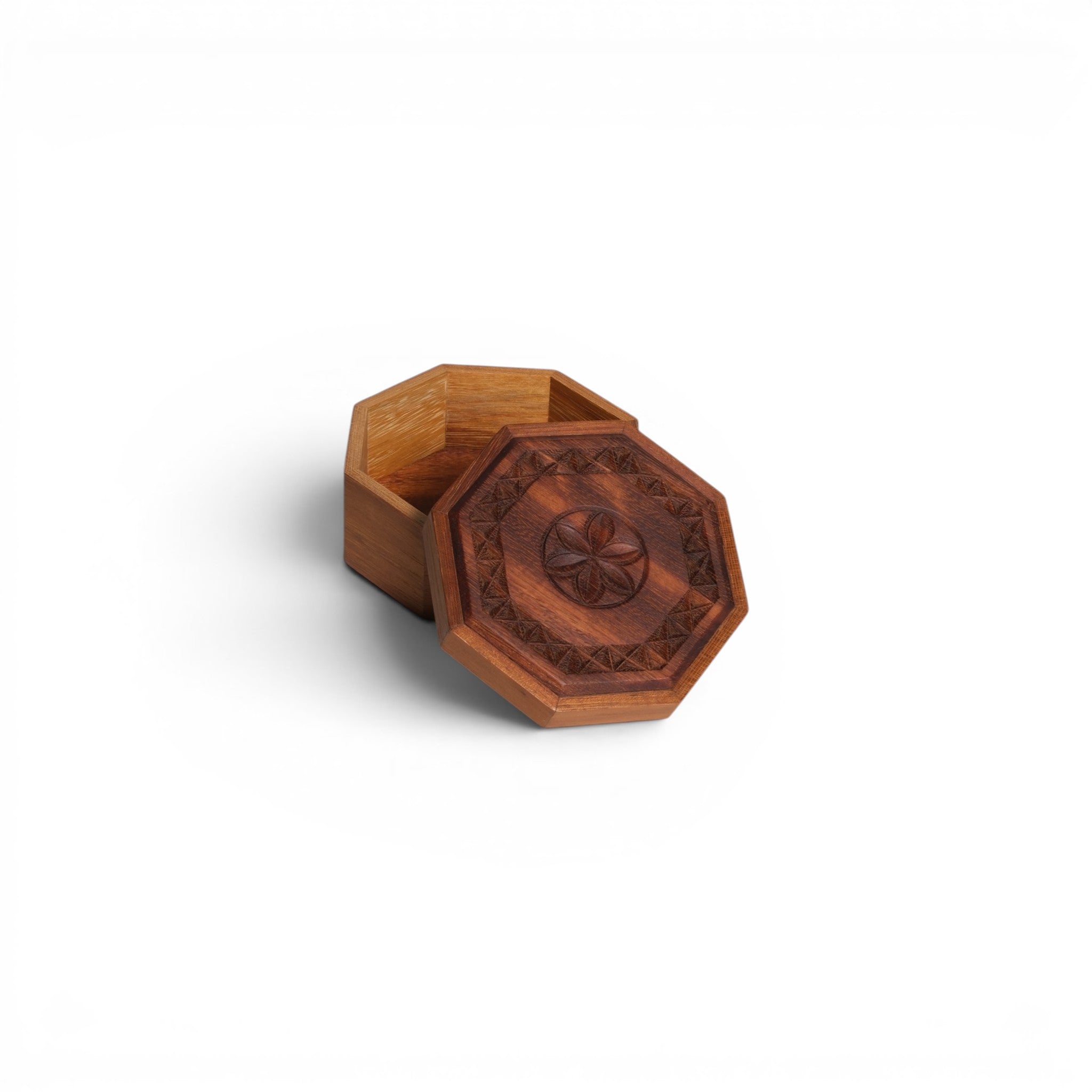 Octagonal Carved Box - Small