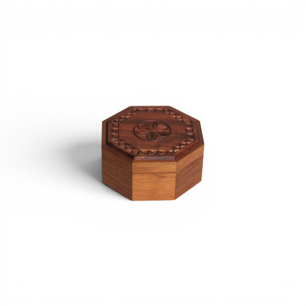 Octagonal Carved Box - Medium