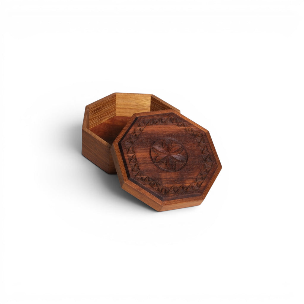 Octagonal Carved Box - Medium