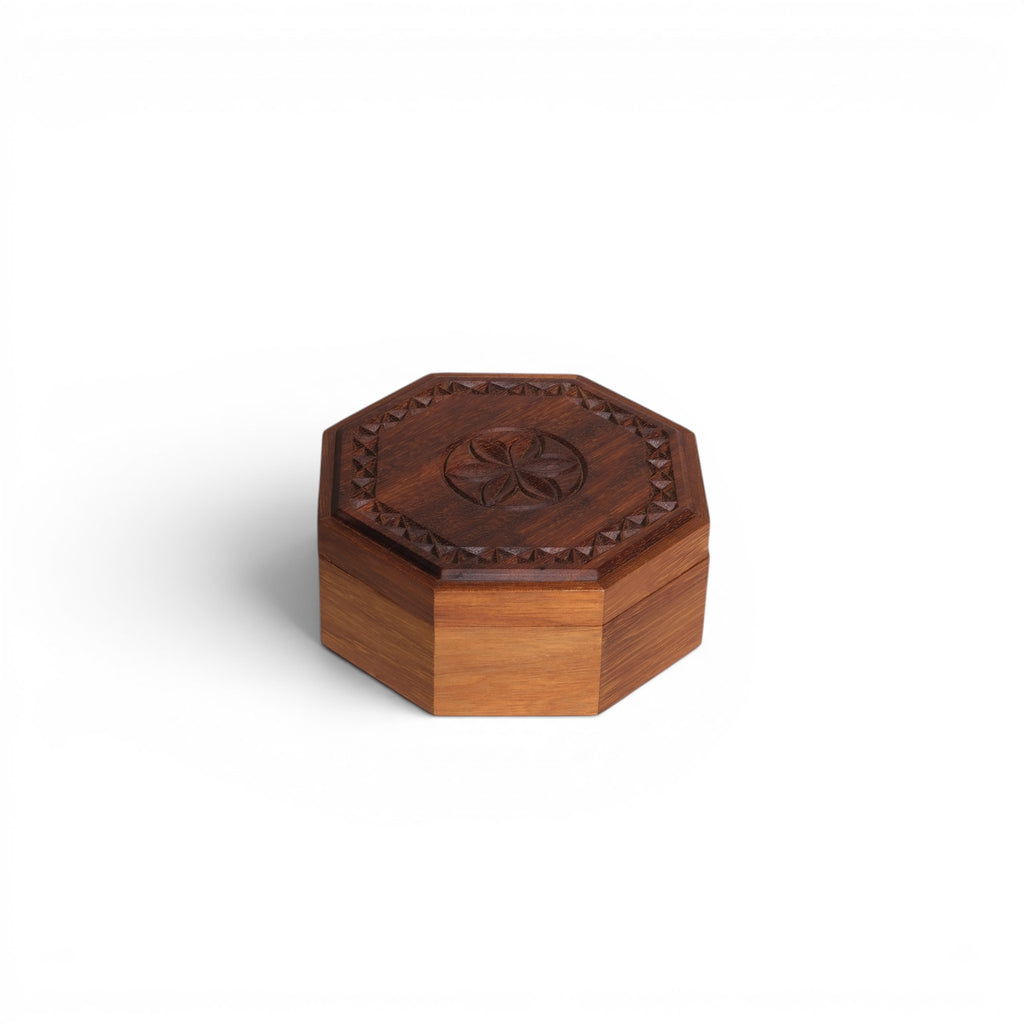 Octagonal Carved Box - Large