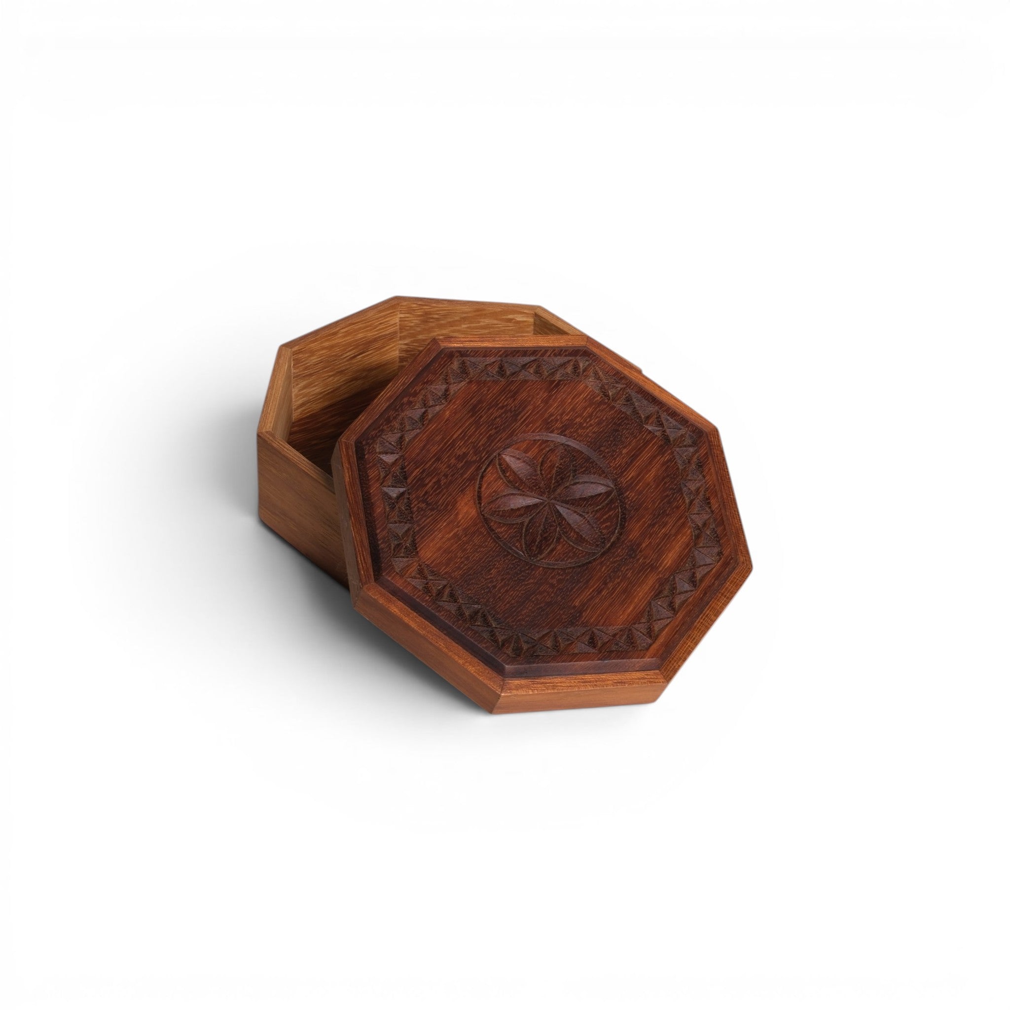 Octagonal Carved Box - Large