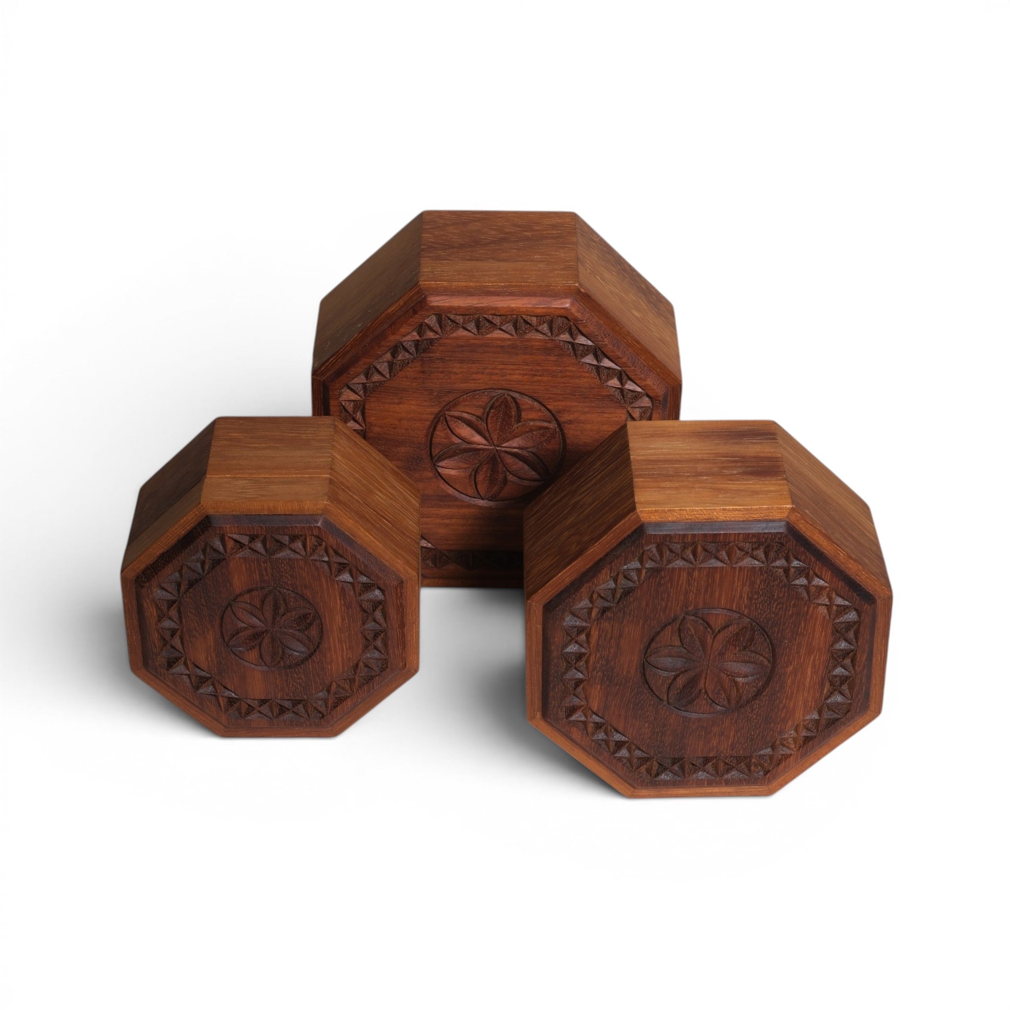 Octagonal Carved Box - Large
